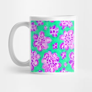 Purple daisies on green watercolor seamless pattern Mug